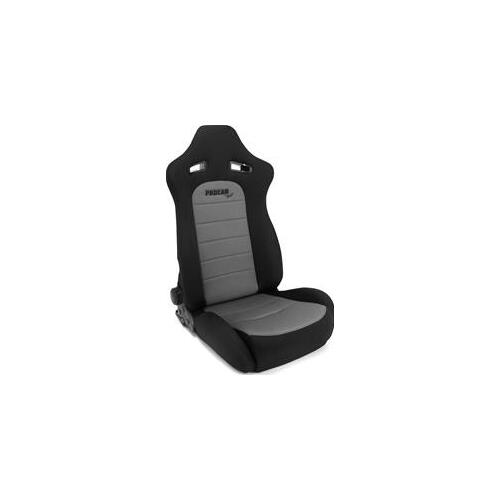 Procar Seat, Spider Series Recliner, Velour, Black/Gray, Lever Recline, Each
