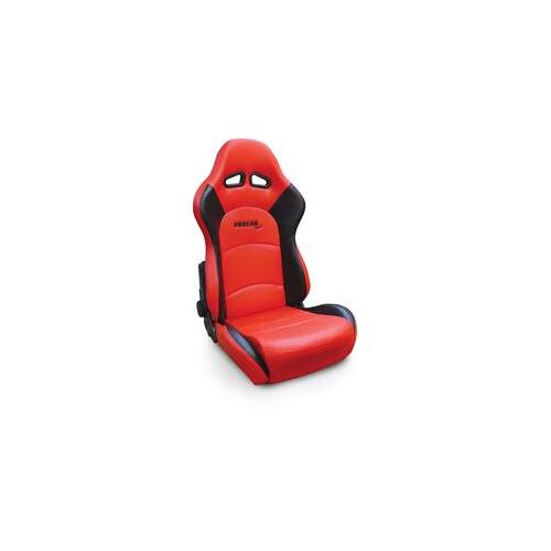 Procar Seat, Sportsman Pro Recliner Series 1615, Lever/Dial Recline Style, Vinyl, Red/Black, Each