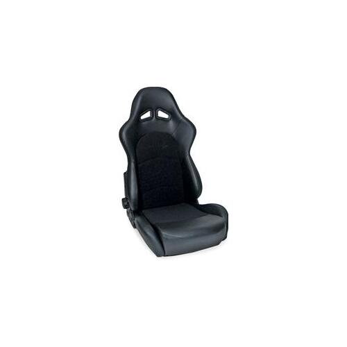 Procar Seat, Sportsman Pro Series, Reclining, Vinyl/Velour, Black, Each