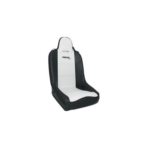 Procar Seat, Terrain Series 1620, Fixed Back, Vinyl, Black/White, Each