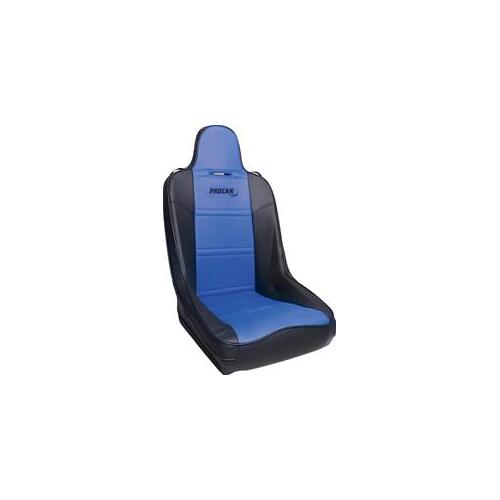 Procar Seat, Terrain Series 1620, Fixed Back, Vinyl, Black/Blue, Each