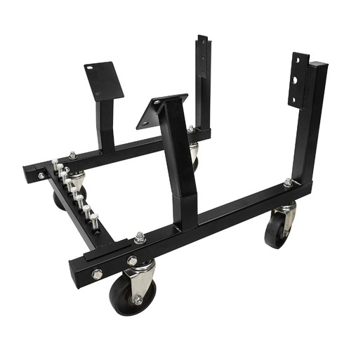 Proflow Engine Dolly Cradle, Heavy Duty, Black Powder coat, GM LS with Heavy Duty 5 '' Nylon White Wheels, Kit