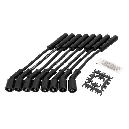 Proflow SuperMax Wire, Ignition Lead Kit, 8.5mm Spiral Core, Ceramic Boot, Black, LS Chevrolet, Holden Commodore, Set