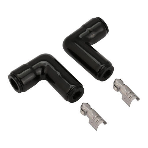 Proflow SuperMax Wire, 90 Degree Ceramic Spark Plug Boot and Terminal, 2 Boots, 2 Terminals, Pair