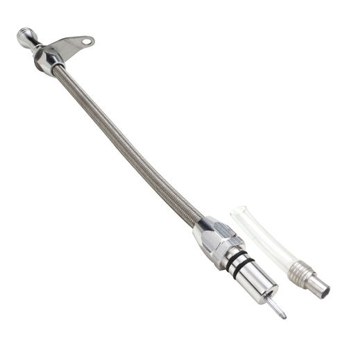 Proflow Transmission Dipstick, Braided Stainless Steel, Bellhousing Mount, GM, TH350, Each