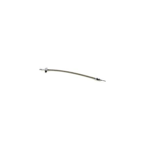 Proflow Transmission Dipstick, Braided Stainless Steel, Polished Handle, Firewall Mounting For Ford, C-6, Each 29 in. Long