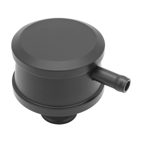 Proflow Breather Cap, Push-In with Tube Smooth,Black Aluminum