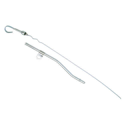 Proflow Engine Oil Dipstick with Tube, To Pan, Steel, Chrome, SBF, Cleveland 302c, 351c, Each