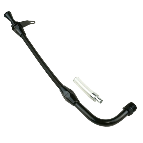 Proflow Transmission Dipstick, Braided Stainless Black , Billet Handle,, Transmission Mount, For Ford C-4, Pan-Fill, Each