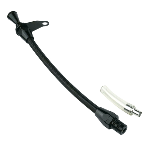 Proflow Transmission Dipstick, Braided Stainless Black , Billet Handle,, Transmission Mount, For Chrysler, 727, Each