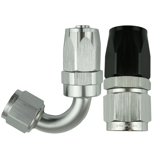 Proflow 45 DEG HOSE END -04 SILVER