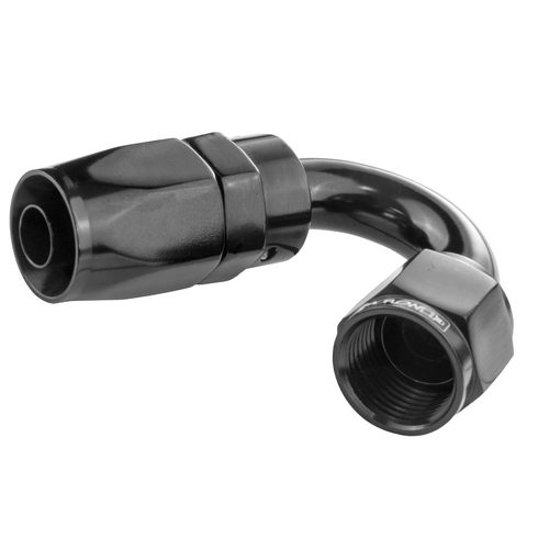 Proflow 150 Degree Hose End -04AN Hose to Female, Black