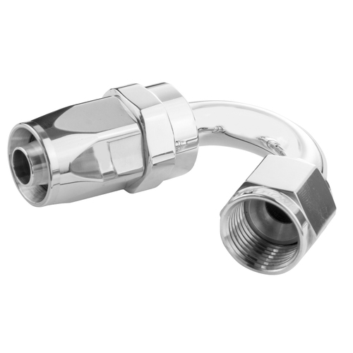 Proflow 150 Degree Hose End -12AN Hose to Female, Polished