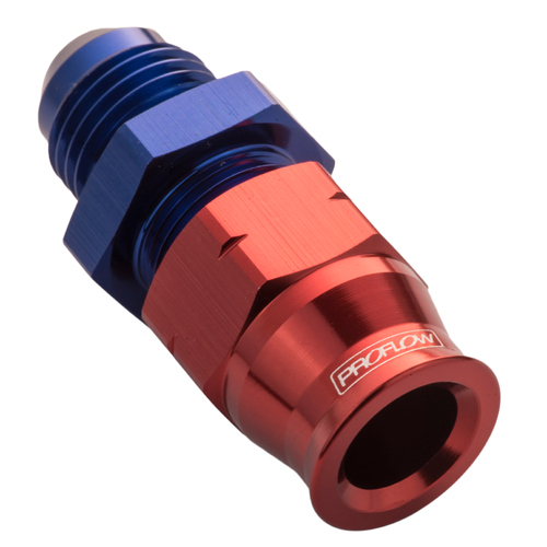 Proflow 5/16in. Tube To Male -06AN Hose End Aluminium Tube Adaptor, Blue/Red