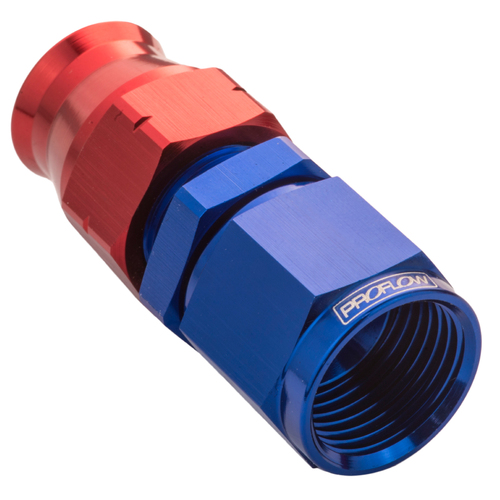 Proflow 3/8in. Tube To Female -06AN Hose End Aluminium Tube Adaptor, Blue/Red