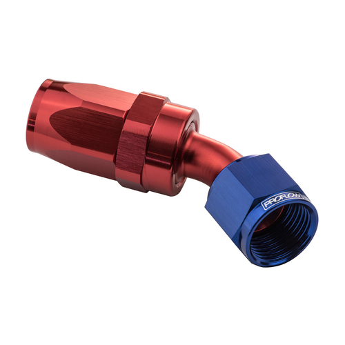 Proflow 60 Degree Hose End Hose End -06AN Hose to Female, Blue/Red