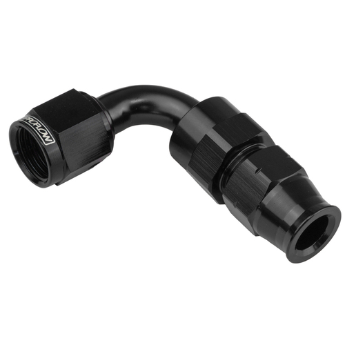 Proflow 5/16in. Tube 90 Degree To Female -06AN Hose End Tube Adaptor, Black