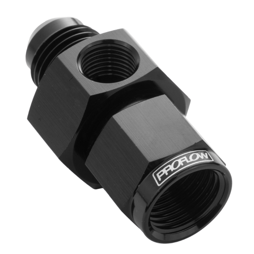 Proflow Straight Male Adaptor - Female Adaptor -06AN 1/8in. NPT Gauge Port Hose End, Black