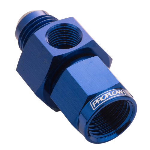 Proflow Straight Male Adaptor - Female Adaptor -16AN 1/8in. NPT Gauge Port Hose End, Blue