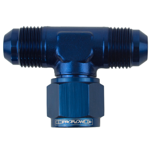 Proflow AN Tee -12AN Female Swivel Coupler Hose End On Side, Blue