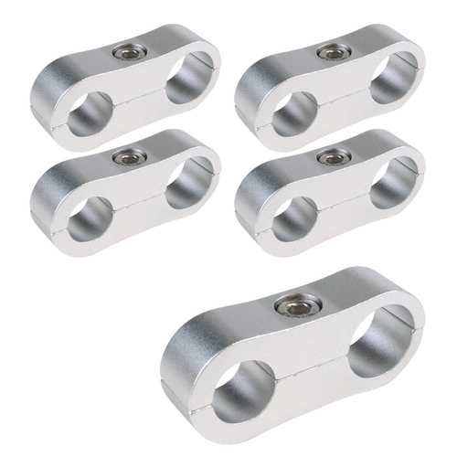 Proflow Billet Aluminium Hose & Tubing Clamp Separators, 5 pack,, Clamps, 19mm -24mm, Silver