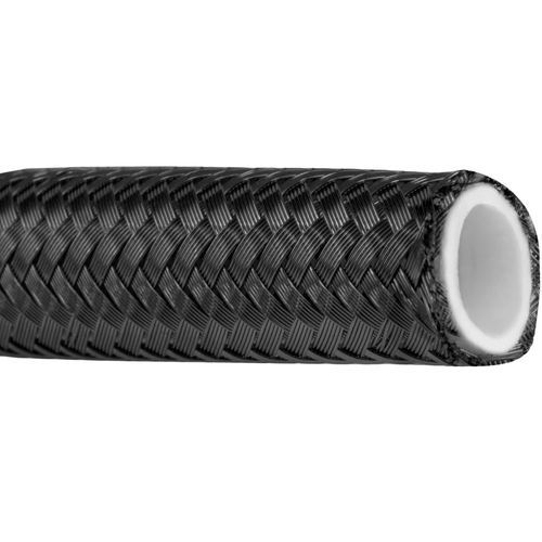 Proflow Black Stainless Steel Braided PTFE Hose -04AN 1 Metre Length