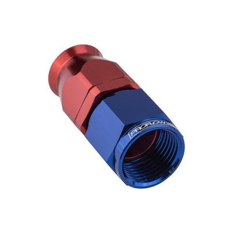 Proflow Aluminium Straight Hose End Hose End -03AN For PTFE Hose, Red/Blue