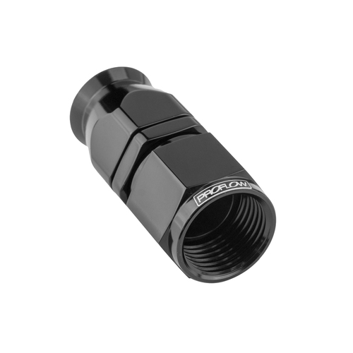 Proflow Aluminium Straight Hose End Hose End -06AN For PTFE, Black