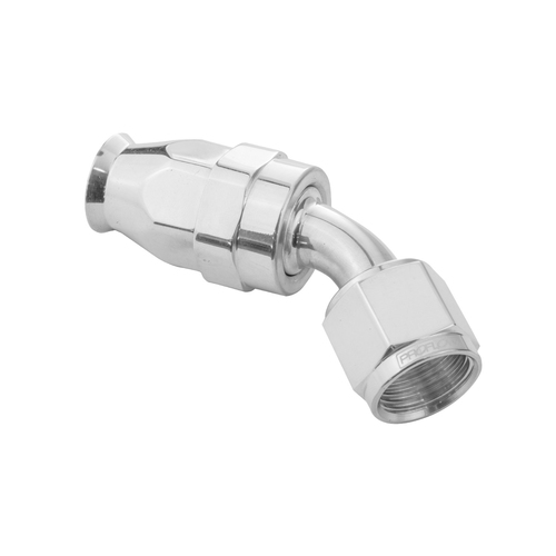 Proflow Aluminium 45 Degree Hose End Hose End For -04AN PTFE Hose, Polished