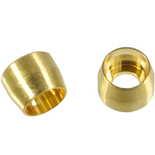 Proflow Brass Olive Insert Brass -04AN, 5Pk