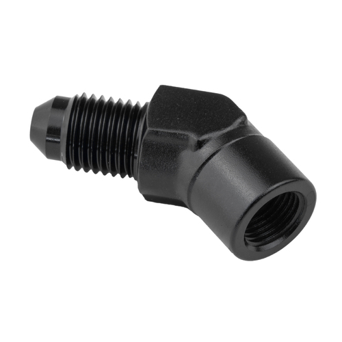 Proflow Female Adaptor 45 Degree Adaptor 1/8in. NPT To Male -03AN, Black