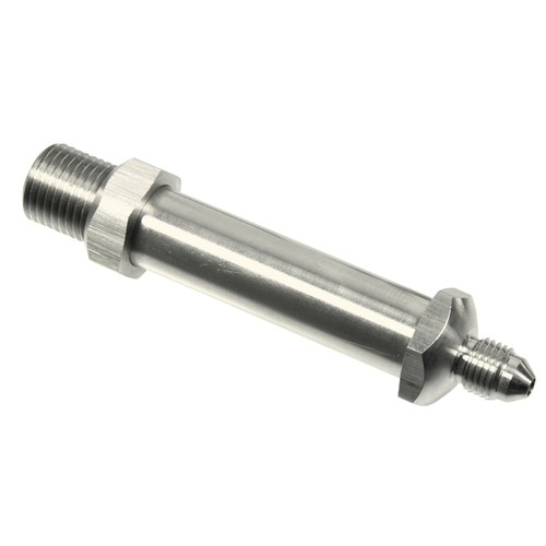 Proflow Chrome Through Frame Hose End Bulkhead 2.560 Max Rail Width, .560in Hole  1/8in. NPT id  To -03AN Male, Sold In Pairs