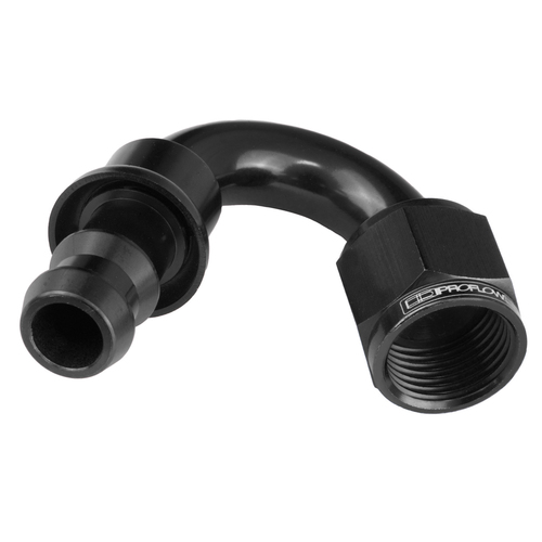 Proflow 150 Degree Push Lock Hose End Barb 3/4'' To Female -12AN, Black