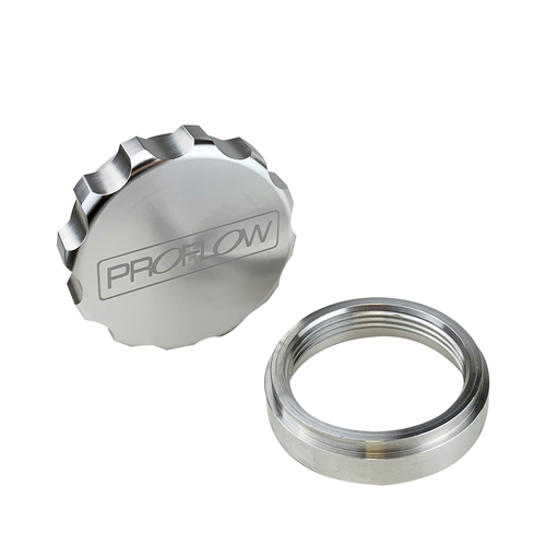 Proflow Weld On Female Bung & Male Cap Assembly Aluminium 1in, Natural