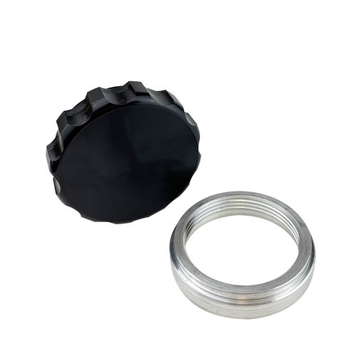 Proflow Weld On Female Bung & Male Cap Assembly Aluminium 1in, Black