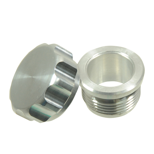 Proflow Hose End, Weld On Male Bung & Female Cap Assembly Aluminium 2in, Natural