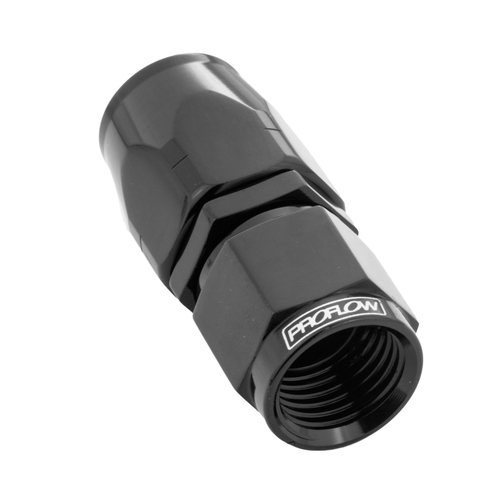 Proflow Fitting Hose End Straight Full Flow -06AN, Black