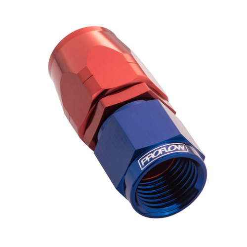 Proflow Fitting Hose End Straight Full Flow -08AN, Blue/Red