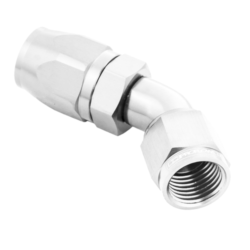Proflow Fitting Hose End 45 Degree Full Flow -04AN, Polished