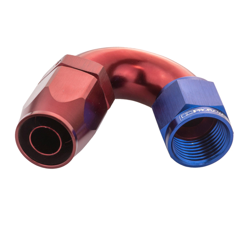 Proflow Fitting Hose End 120 Degree Full Flow -08AN, Blue/Red