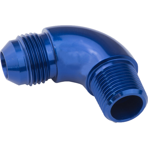Proflow 90 Degree Full Flow 1/8in. NPT To Male -03AN Flare to NPT Adaptor, Blue