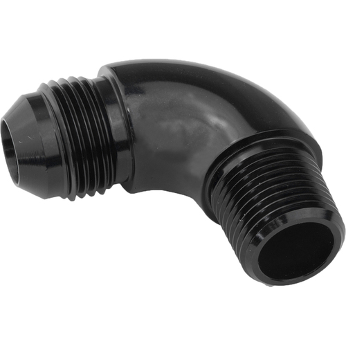 Proflow 90 Degree Full Flow 3/4 in. NPT To Male -16AN Flare to NPT Adaptor, Black