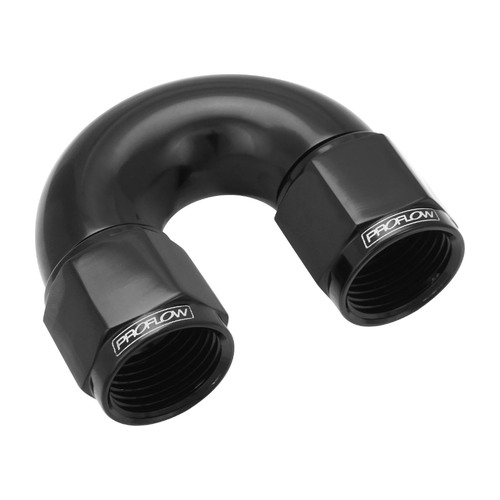 Proflow 180 Degree Female Flare Union Full Flow Swivel Hose End -06AN, Black