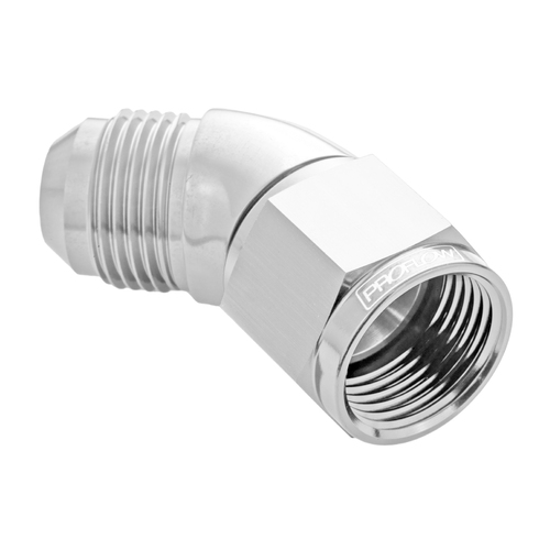 Proflow 45 Degree Full Flow Adaptor Male To Female -06AN, Polished