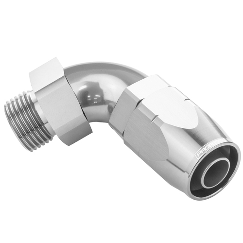 Proflow 45 Degree Fitting Hose End -08AN Orb Male To -10AN, Polished