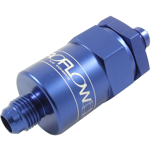 Proflow Billet Inline Aluminium Fuel Filter -06AN Blue 30 Micron