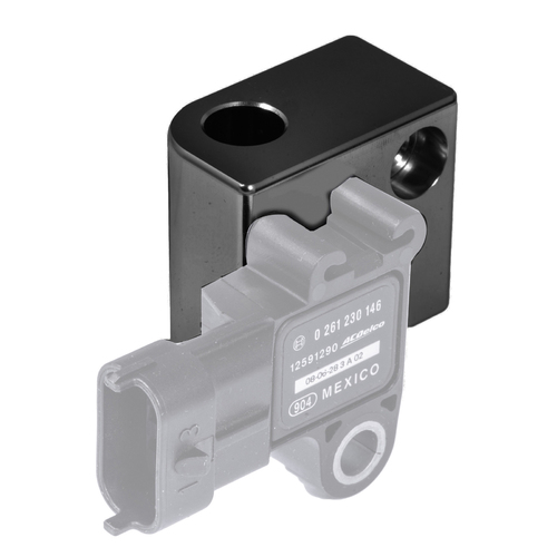 Proflow GM LS Engine MAP Sensor Relocation Block, Suits LS2/LS3 MAP Sensor, w/ 1/8" NPT Port, Black