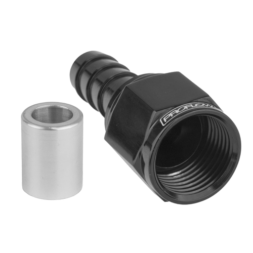 Proflow Crimp Hose End Straight -12AN, Black