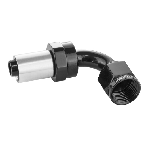 Proflow Crimp Hose End 90 Degree -06AN, Black