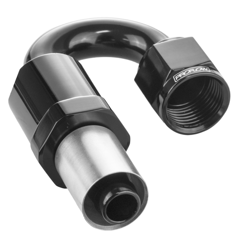 Proflow Crimp Hose End 180 Degree -10AN, Black